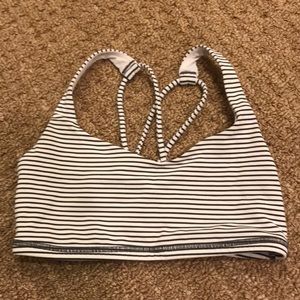 Lululemon Free To Be Bra Size 2. White/grey stripe